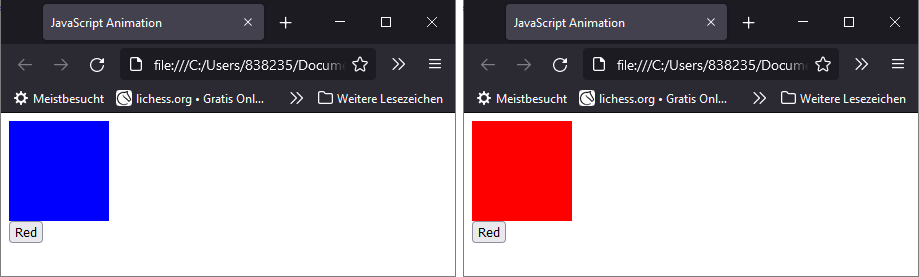 Vor und nach dem Klick