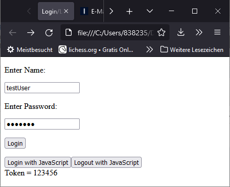 HTML-Seite zum Testen