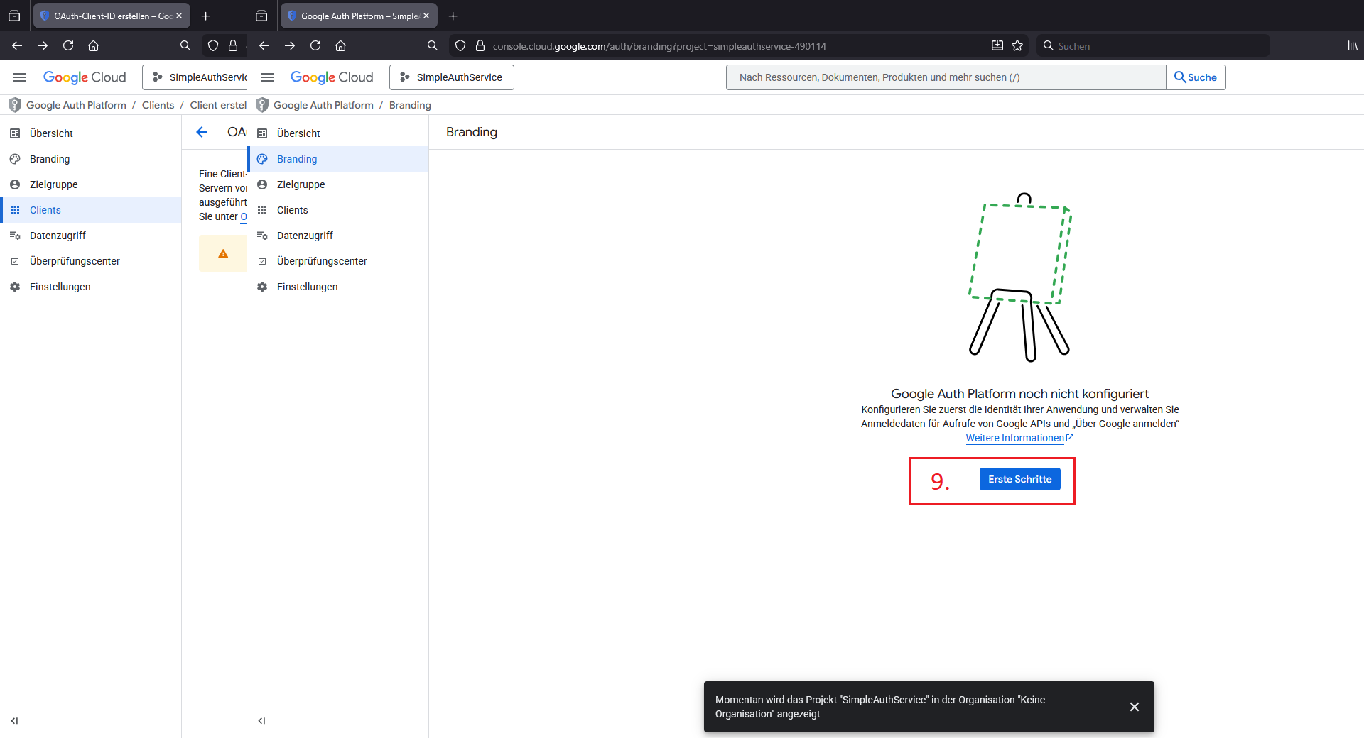 Google Auth Platform konfigurieren