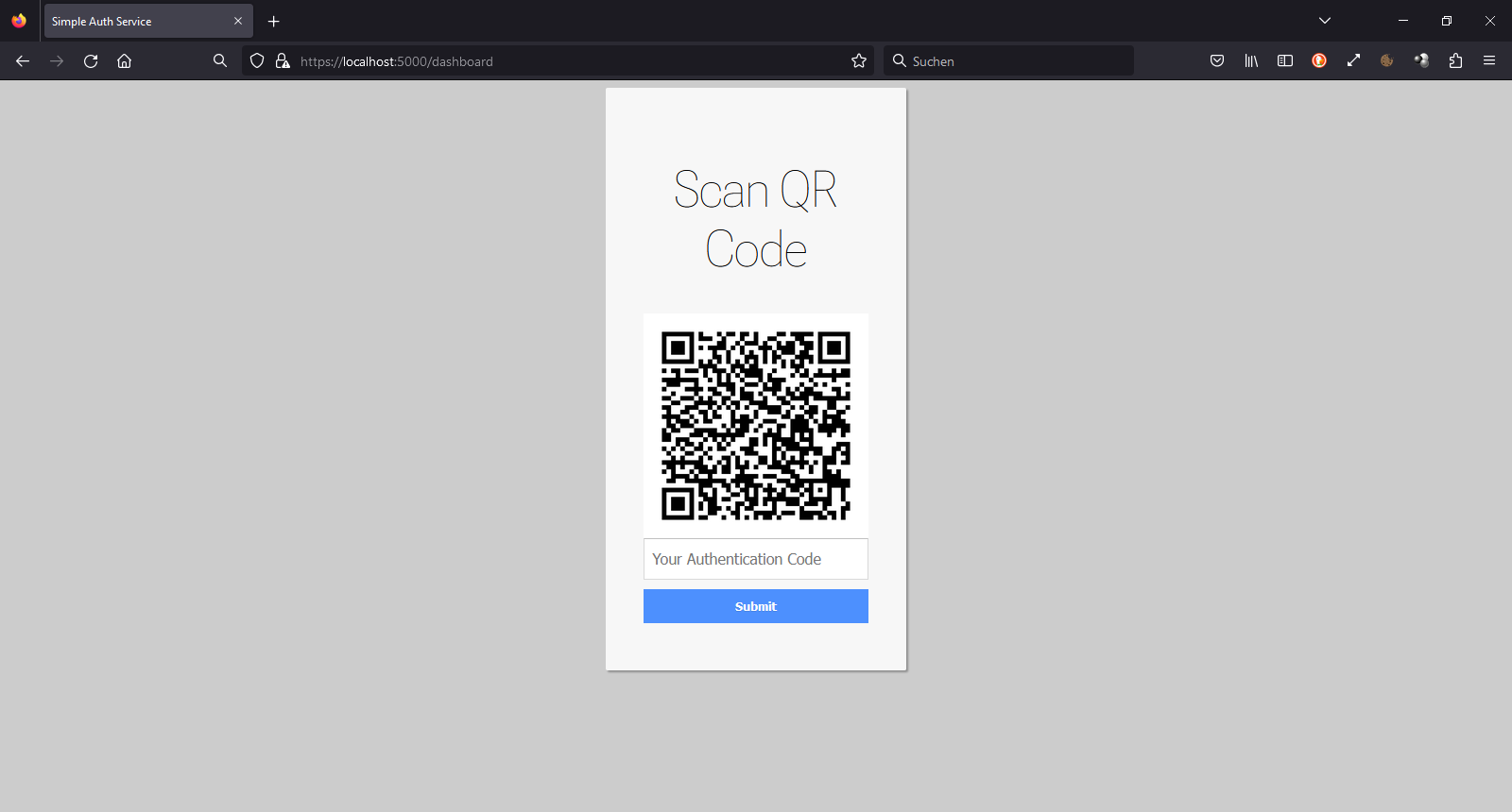 QR-Code für 2FA mit TOTP (Two-factor Authentication mit Time-based One-time Password)