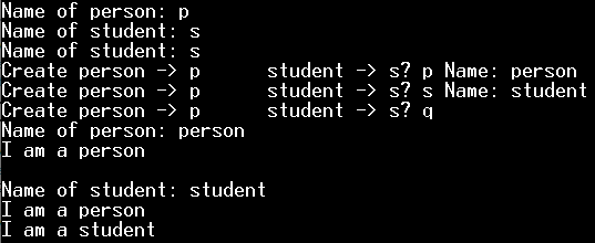 Screenshot of program polymorphism