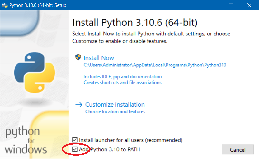 Installation of Python