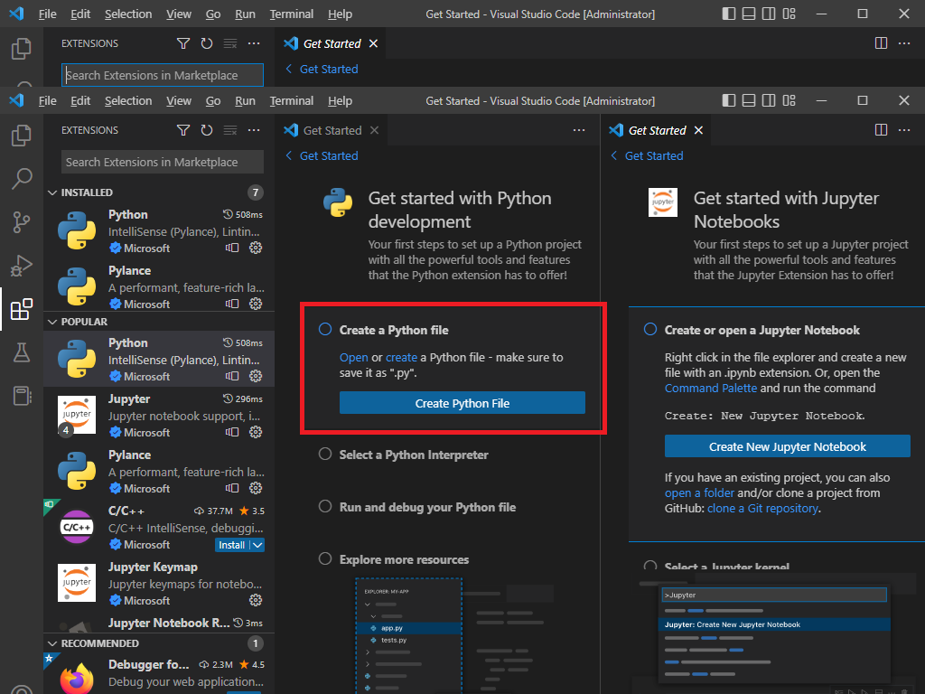 Get  started with Python development