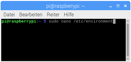 Terminal mit Kommando