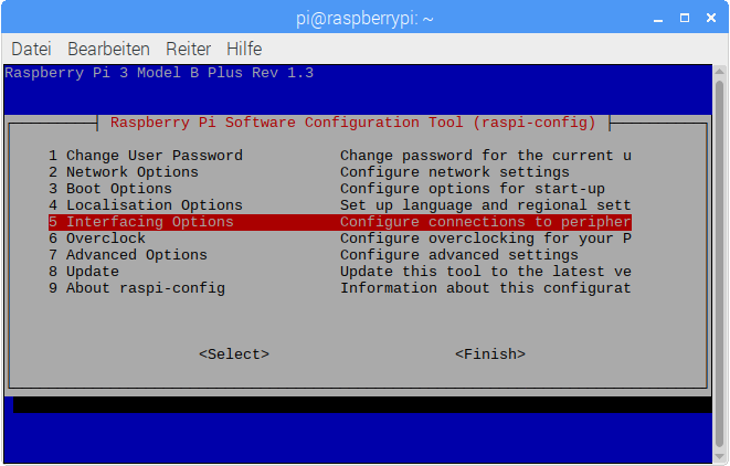 Konfiguration des Raspberry Pi