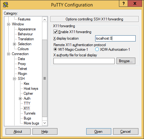 X forwarding mit PuTTY