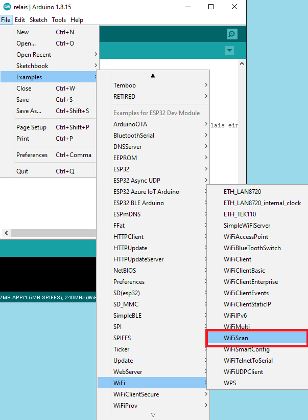Beispielprogramm WiFi-Scan laden