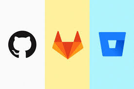 Logos of Github, Gitlab and Bitbucket