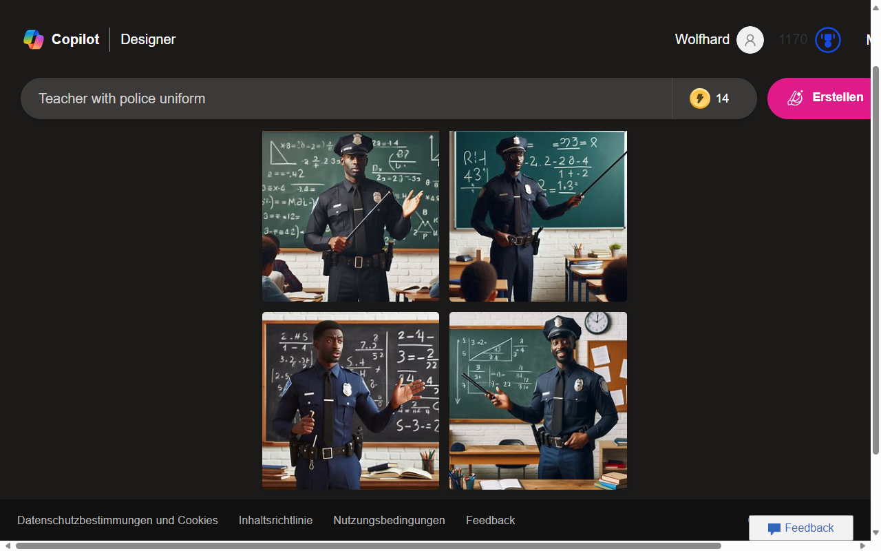 Illustration with the help of Dall-E 3: Teacher in police uniform