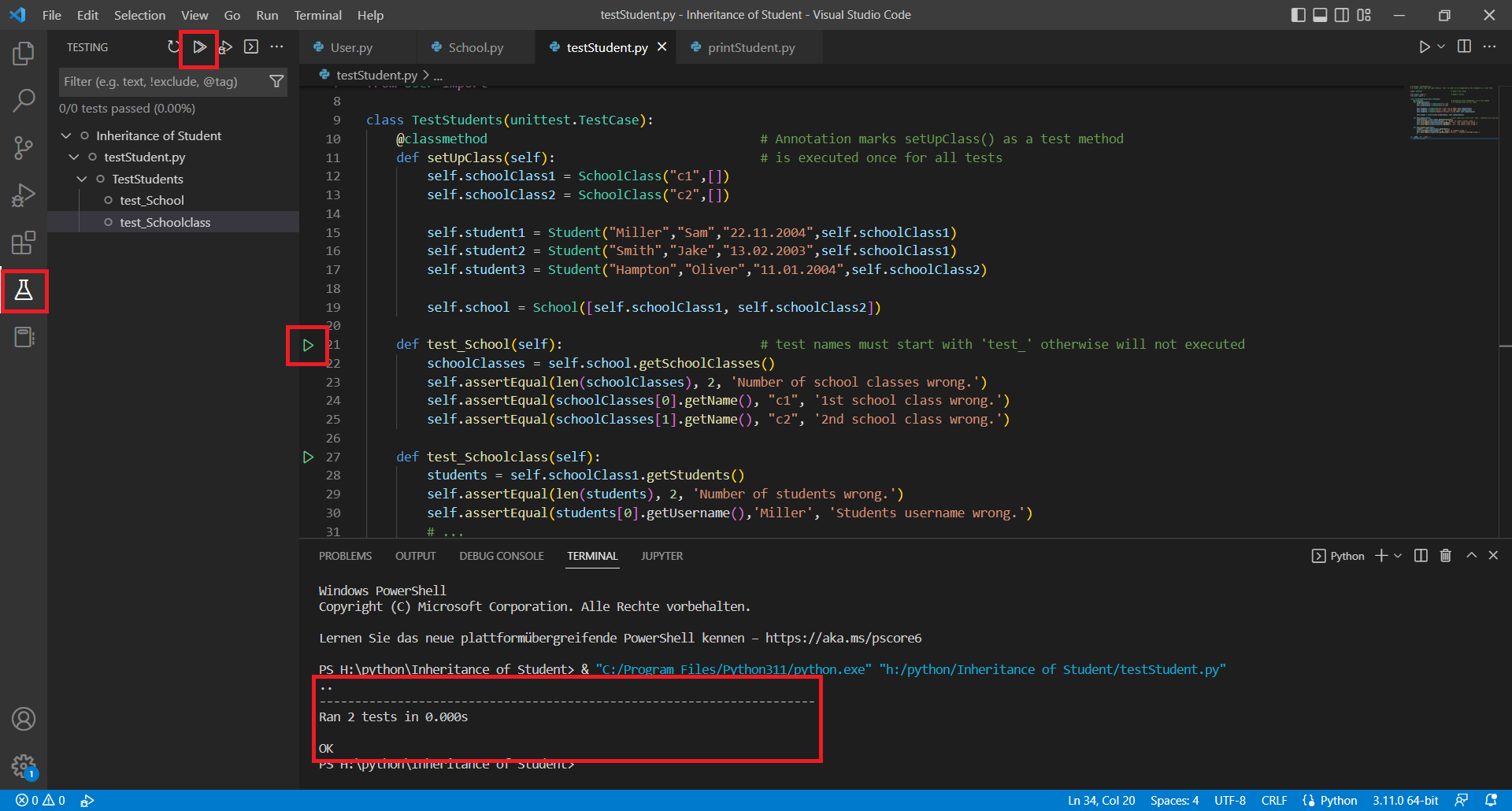 Test results in IntelliJ IDEA