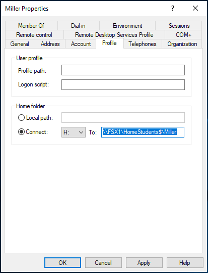 Connect to Home Folder of an AD user