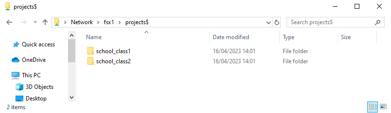 Project directory of school classes